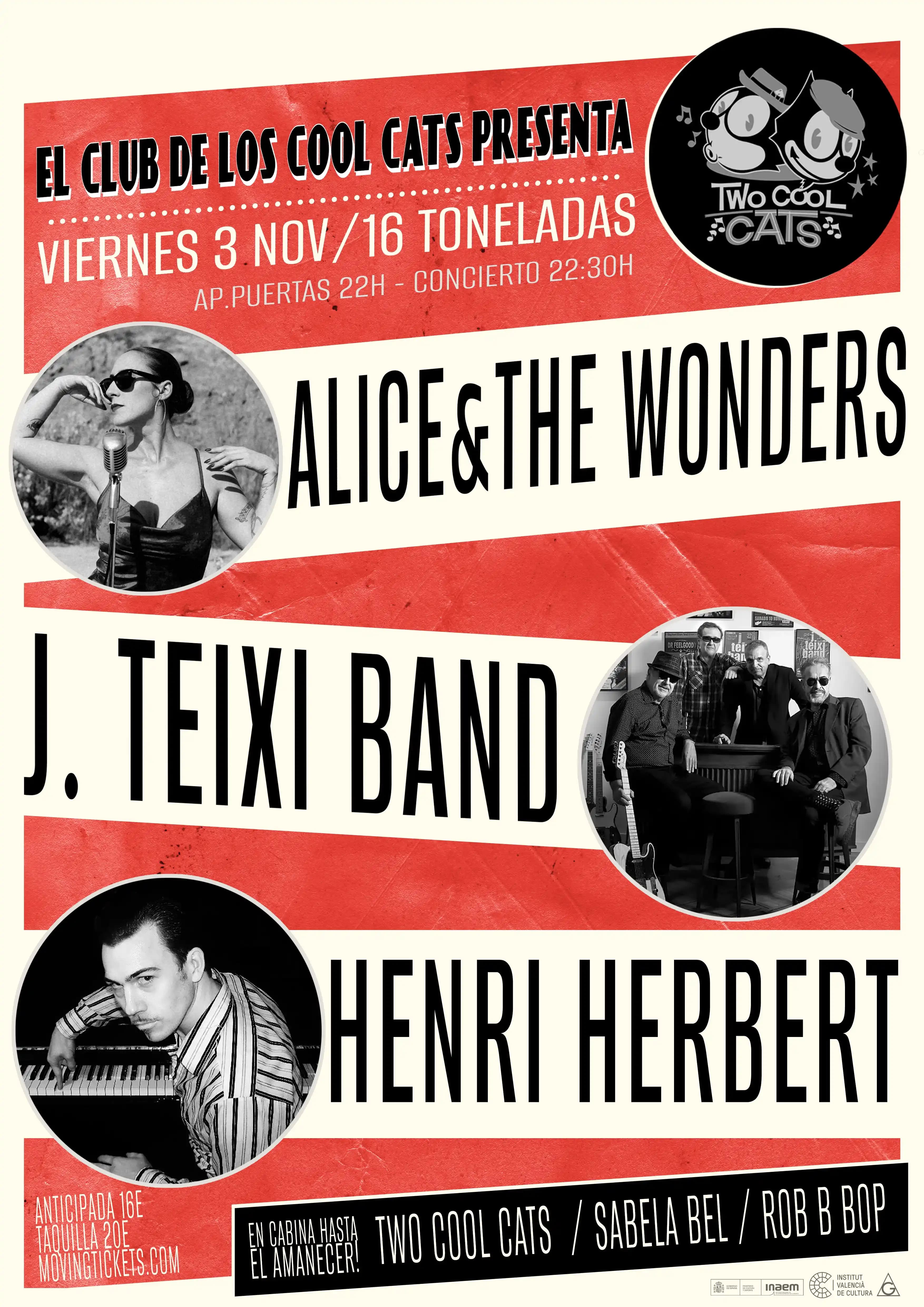 ALICE & THE WONDERS + J.TEIXI BAND + HENRI HERBERT