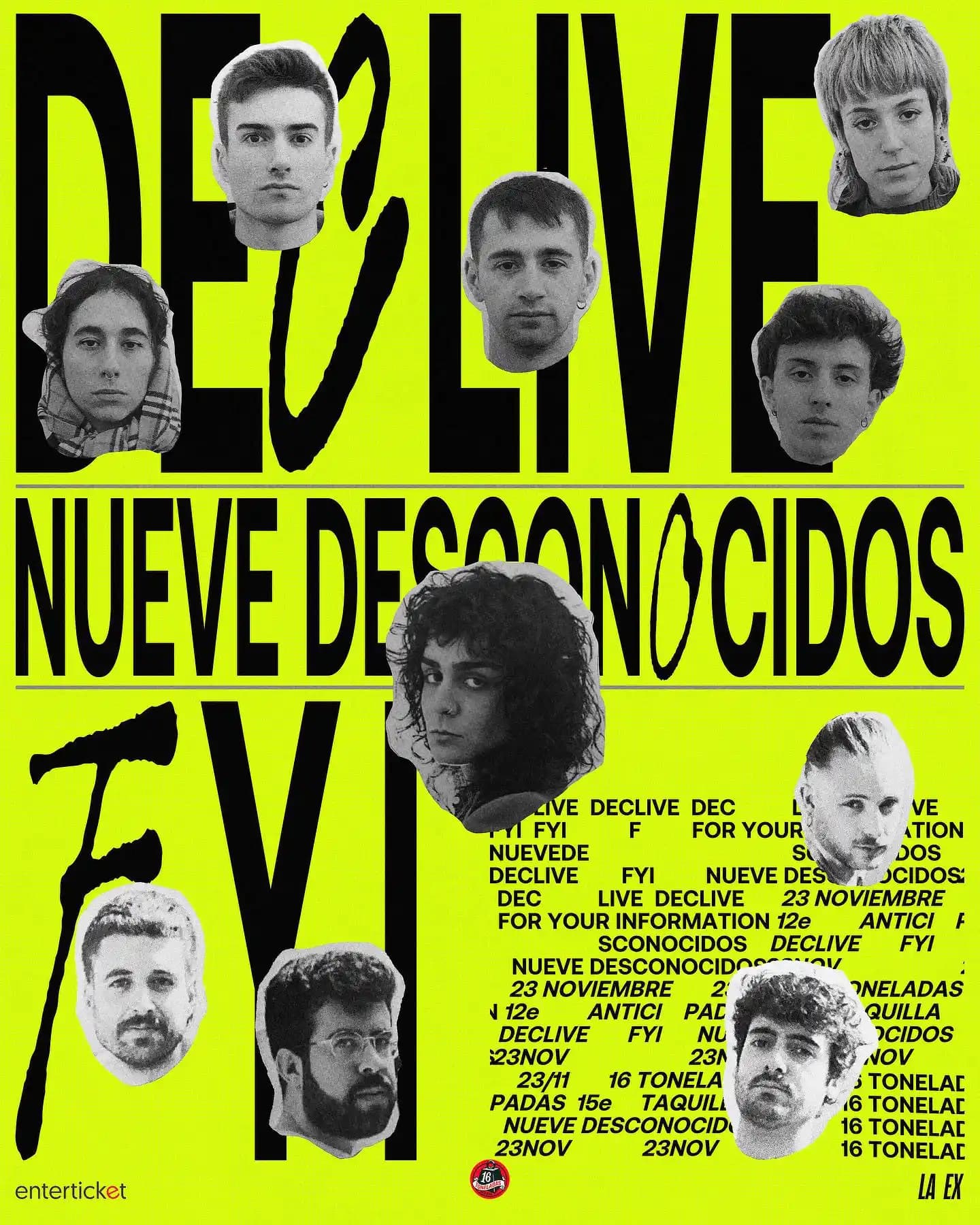 DECLIVE + NUEVE DESCONOCIDOS + FYI