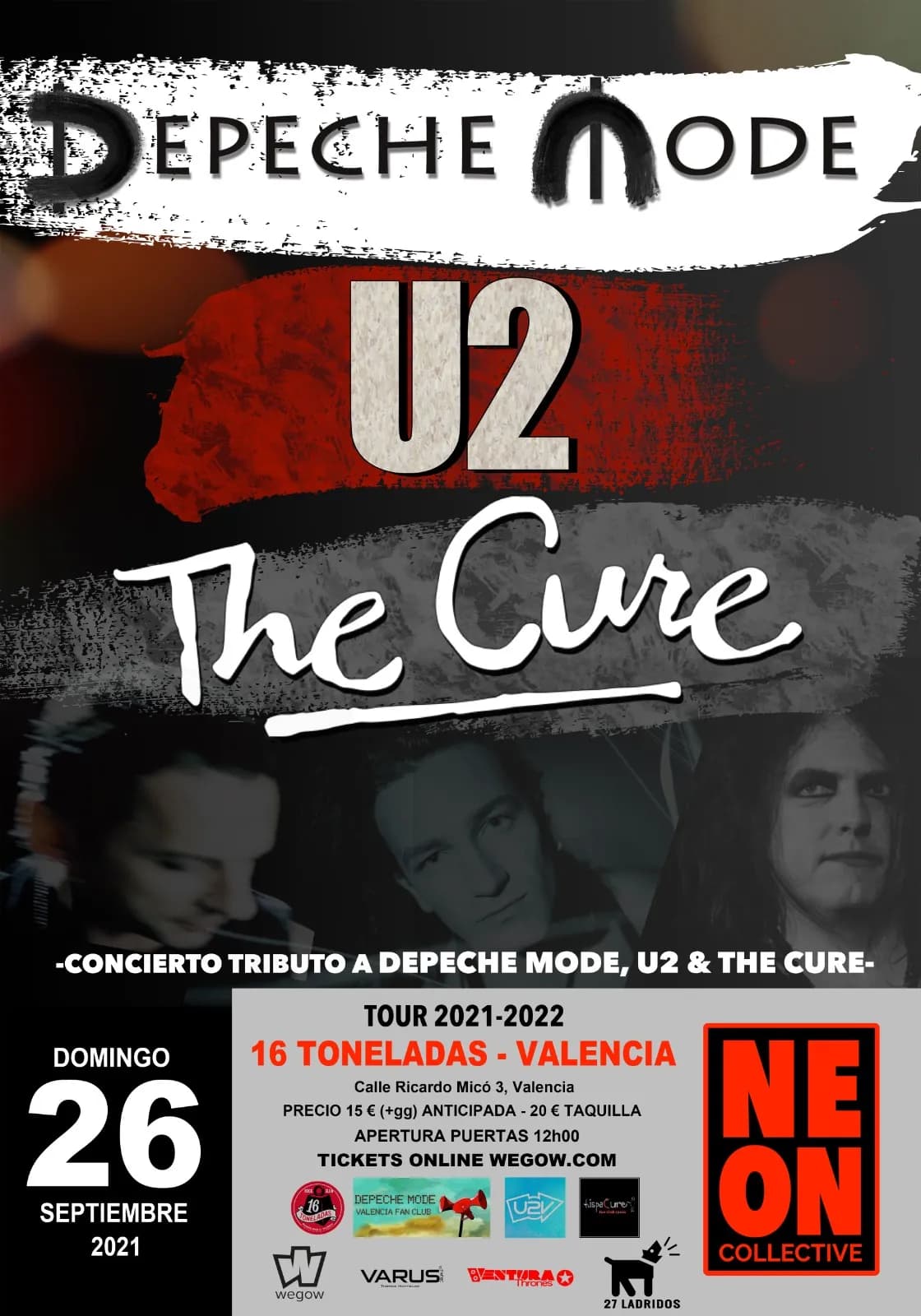 DEPECHE MODE + U2+ THE CURE tributes by NEON Collective