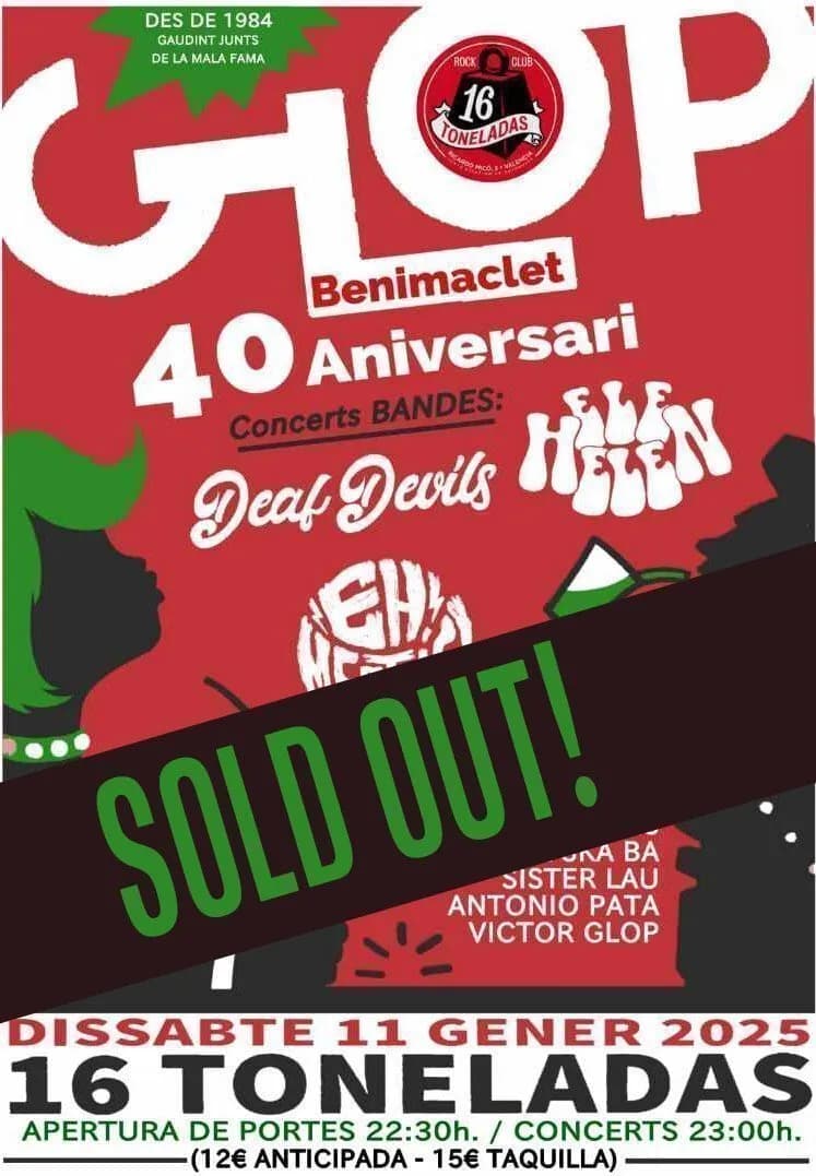 GLOP BENIMACLET - 40 ANIVERSARIO