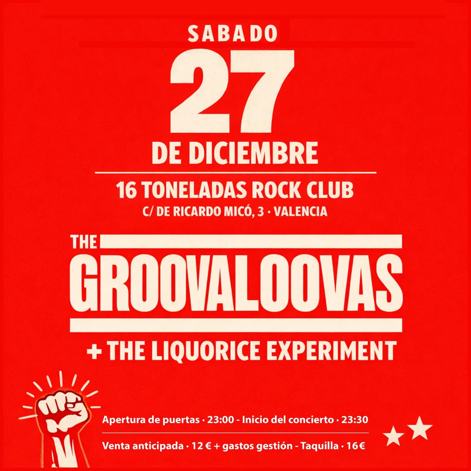 THE GROOVALOOVAS + THE LIQUORICE EXPERIMENT