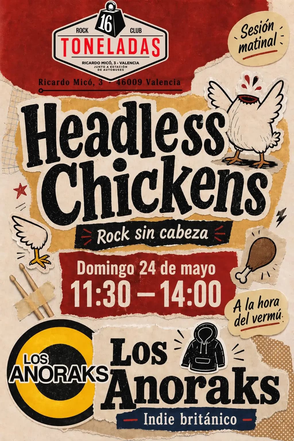 HEADLESS CHICKENS + LOS ANORAKS