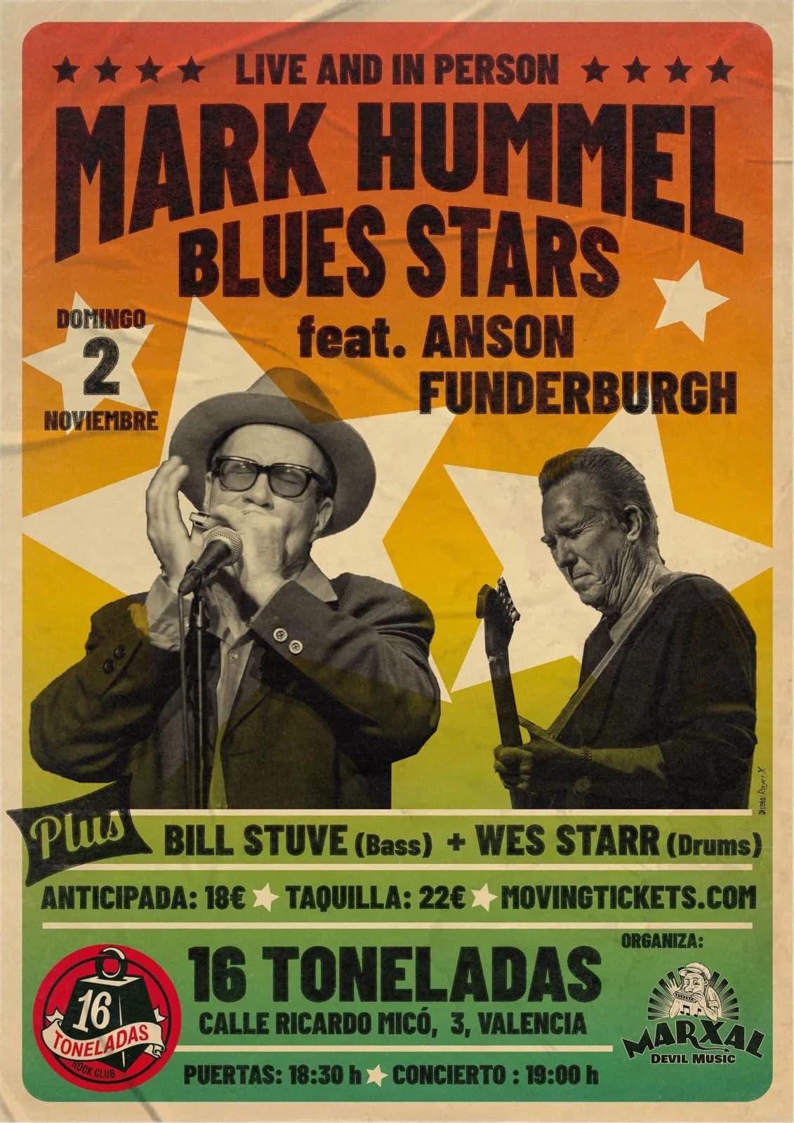 MARK HUMMEL BLUES STARS feat ANSON FUNDERBURGH