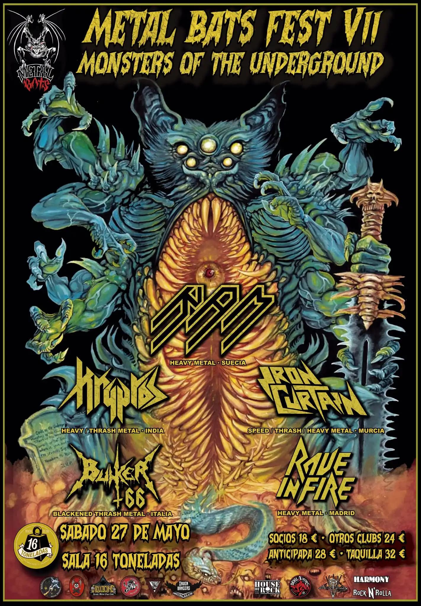METAL BATS FEST VII: RAM + KRYPTOS + BUNKER 66 + IRON CURTAIN + RAVE IN FIRE