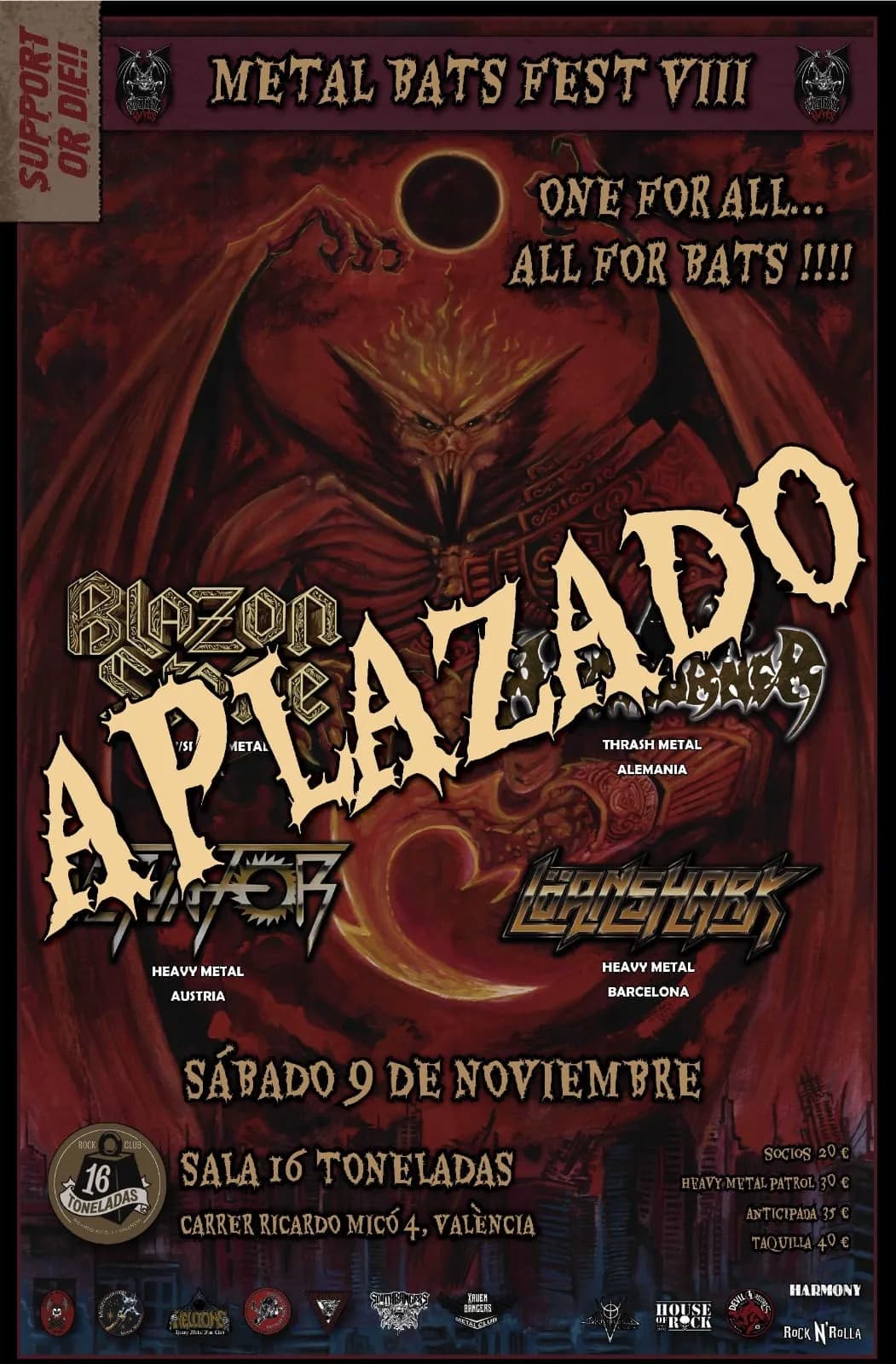 METAL BATS VIII : BLAZON STONE + WITCHBURNER + VENATOR + LÖANSHARK