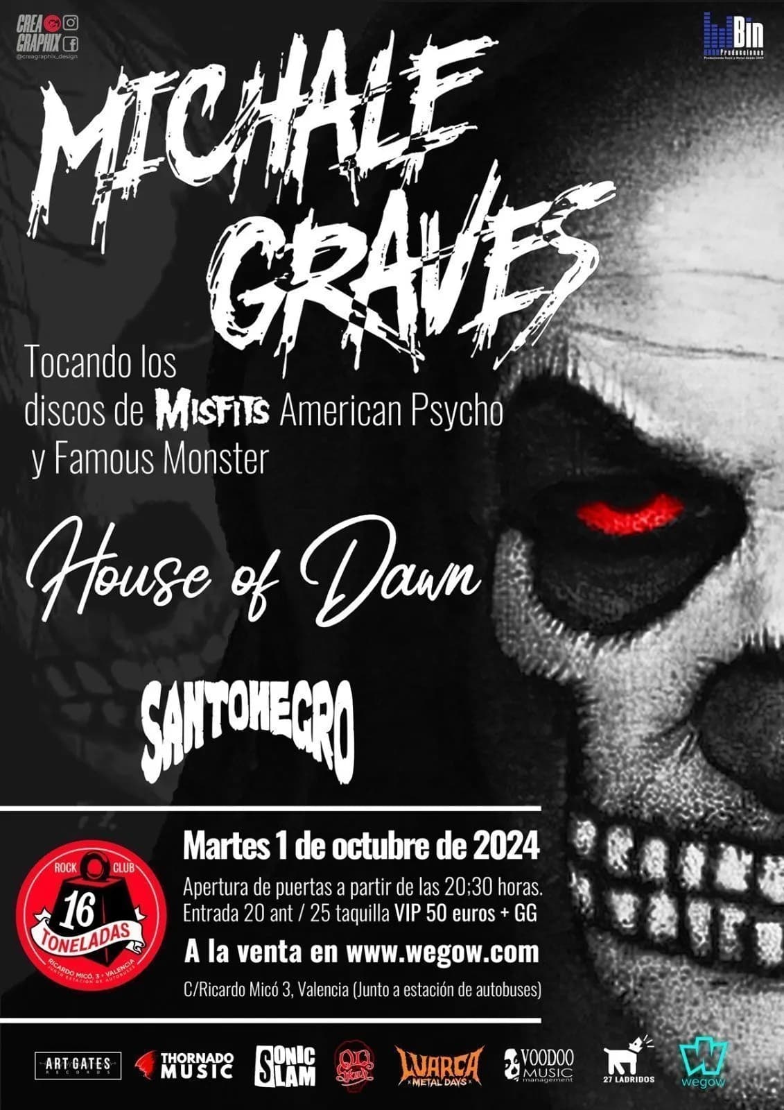 MICHALE GRAVES (EX-MISFITS) + HOUSE OF DAWN + SANTONEGRO