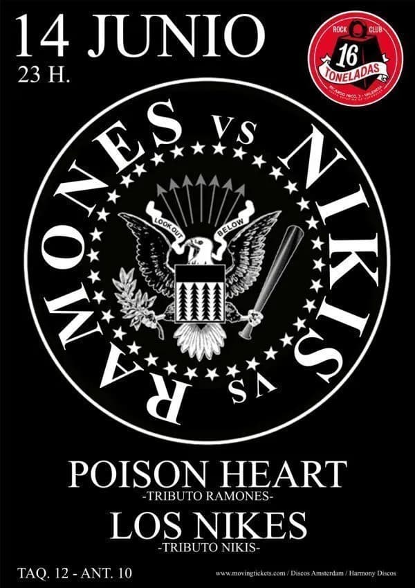 POISON HEART (Tributo Ramones) + LOS NIKES (Tributo Los Nikis)