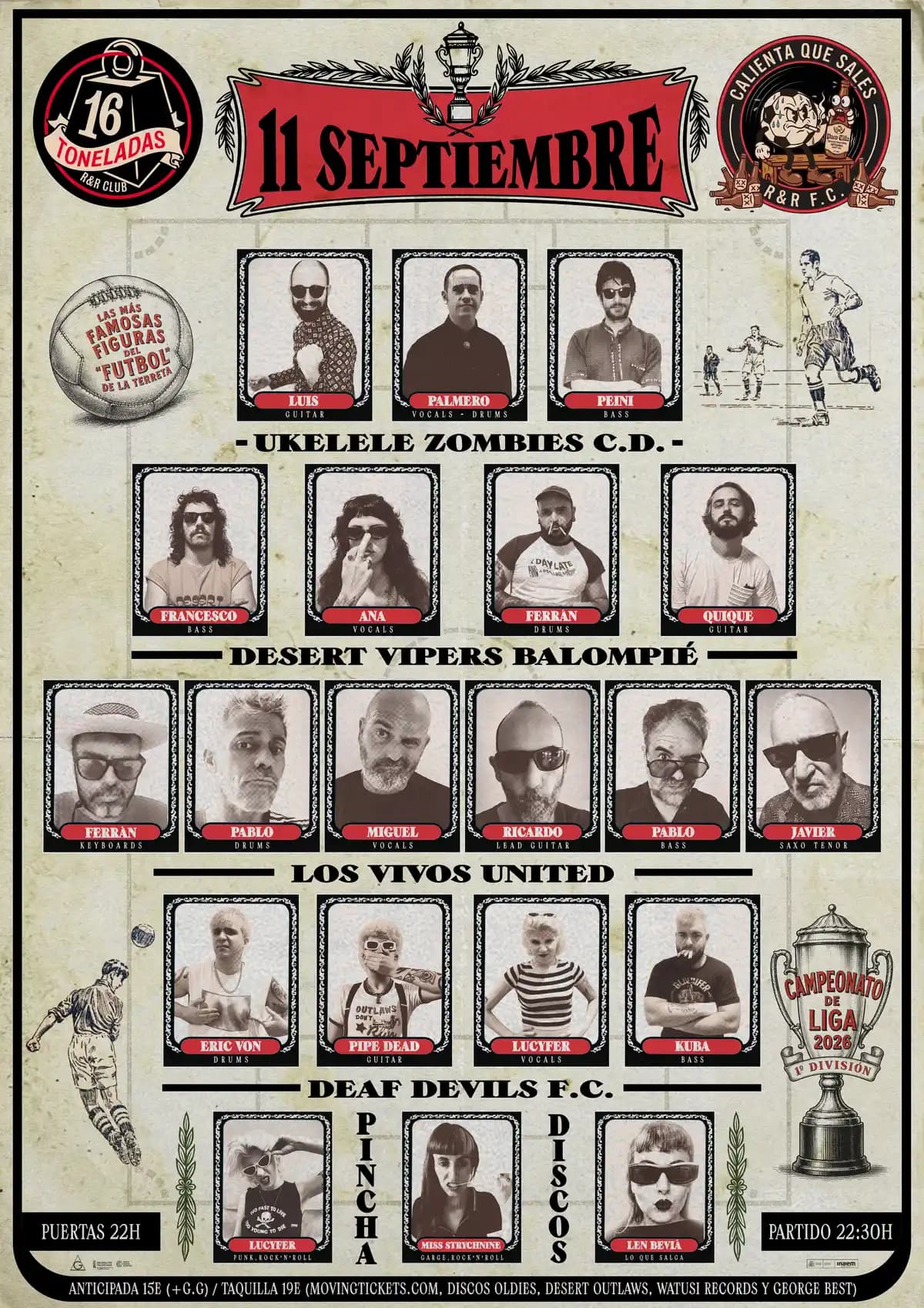 UKELELE ZOMBIES + DESERT VIPERS + LOS VIVOS + DEAF DEVILS (PLAYING THE DAMNED)