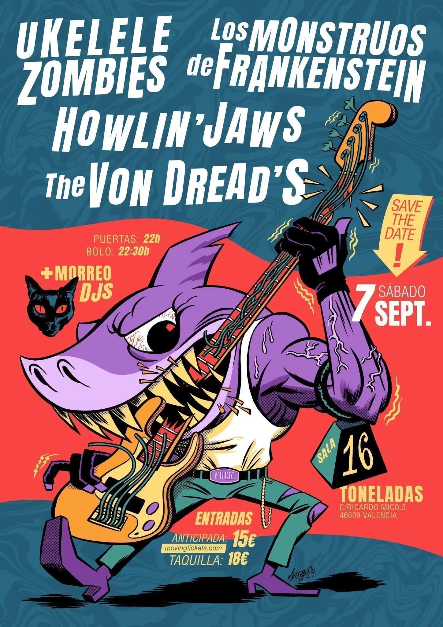UKELELE ZOMBIES + LOS MONSTRUOS DE FRANKENSTEIN + HOWLIN´JAWS + THE VON DREAD´S