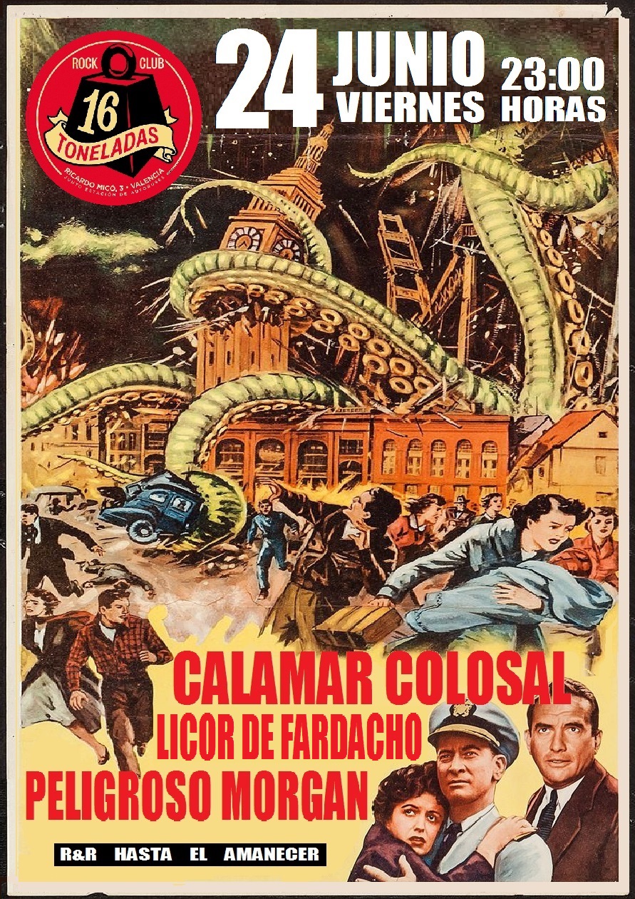 24-V-CARTEL CALAMAR COLOSAL+PELIGROSO MORGAN+LICOR DE FARDACHO