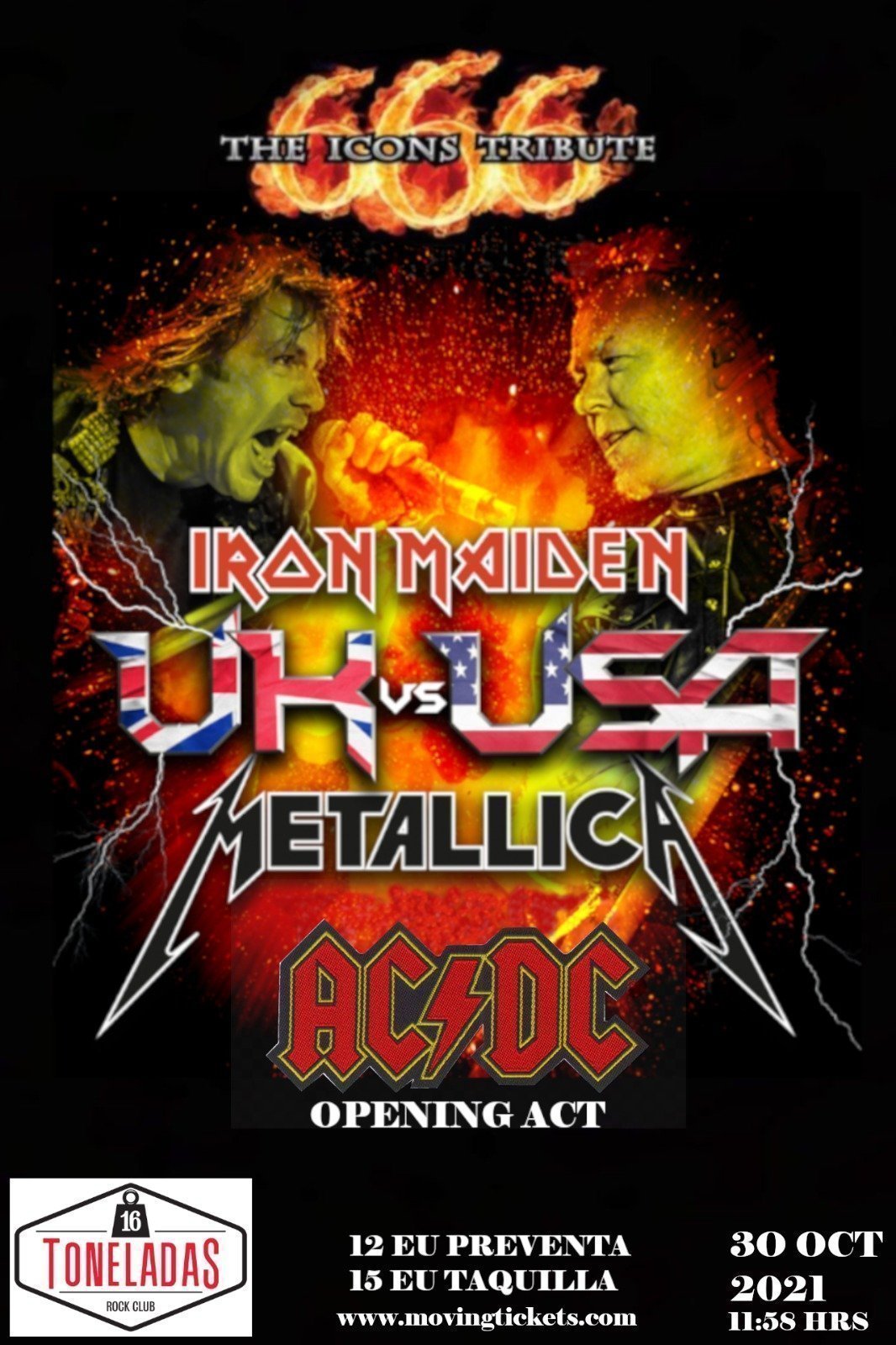 666 THE ICONS TRIBUTE MAIDEN, METALLICA, ACDC - 16 TONELADAS